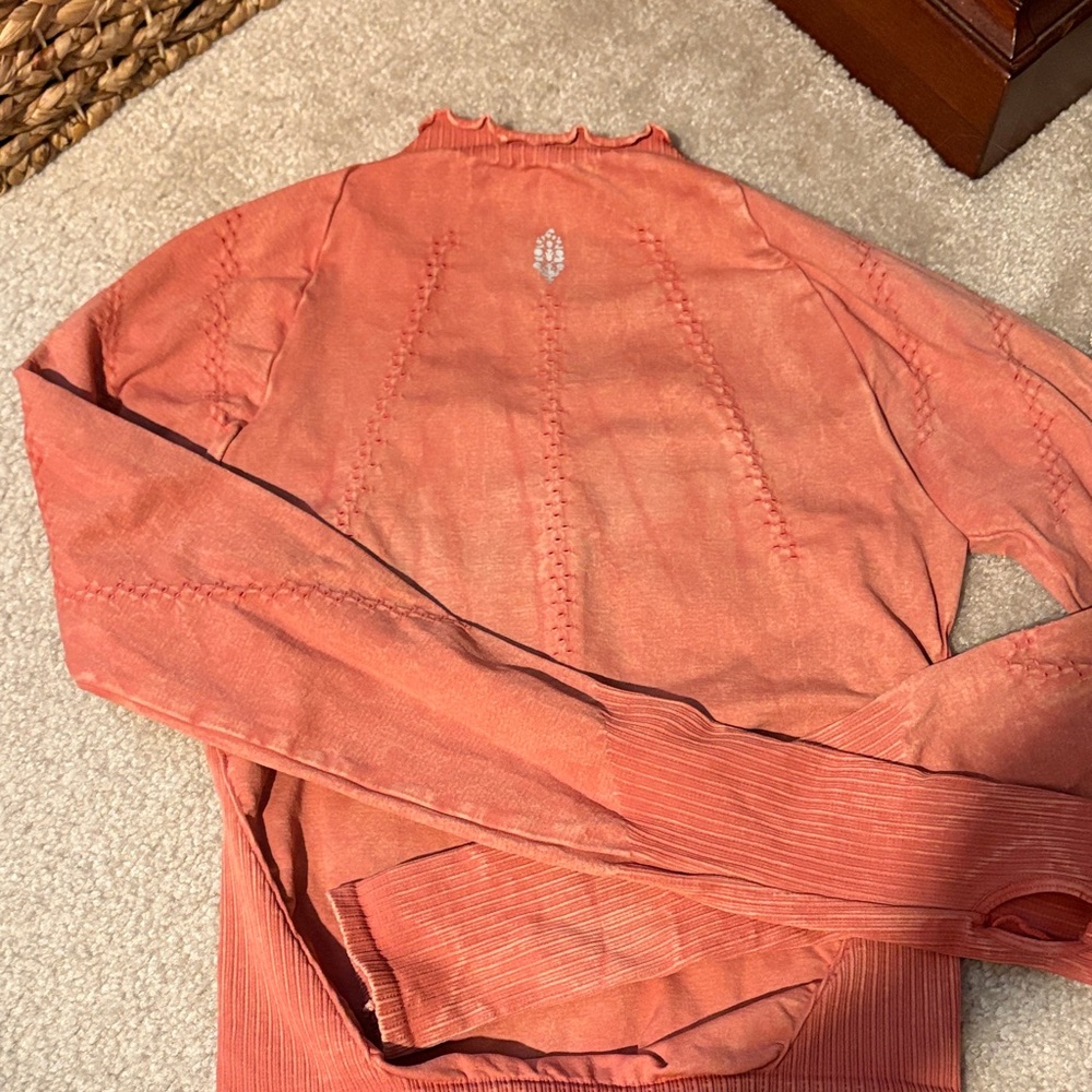 FP Movement by Free People Coral Long Sleeve Crop Top